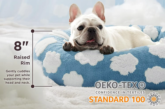 Cama Donut Antiestrés Premium Russel® | Plush Shaggy Efecto Calma + Soporte