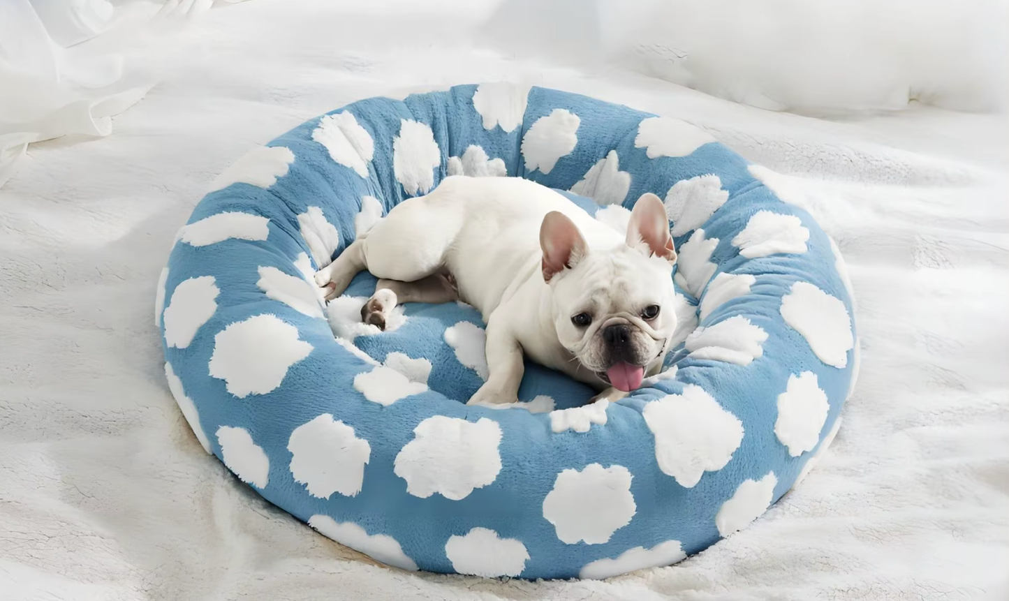 Cama Donut Antiestrés Premium Russel® | Plush Shaggy Efecto Calma + Soporte