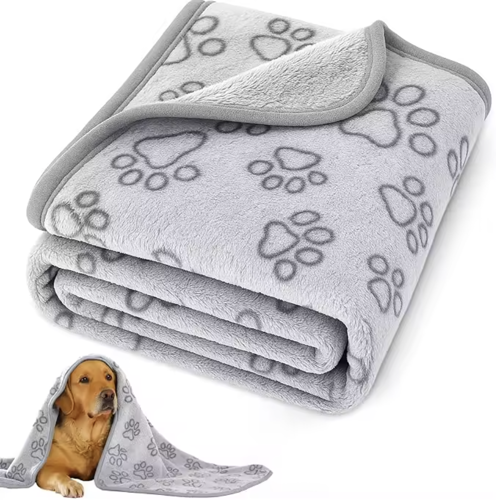 Manta Premium Antiestrés Russel® Gris | Plush Ultra Suave | Confort y Protección para Mascotas