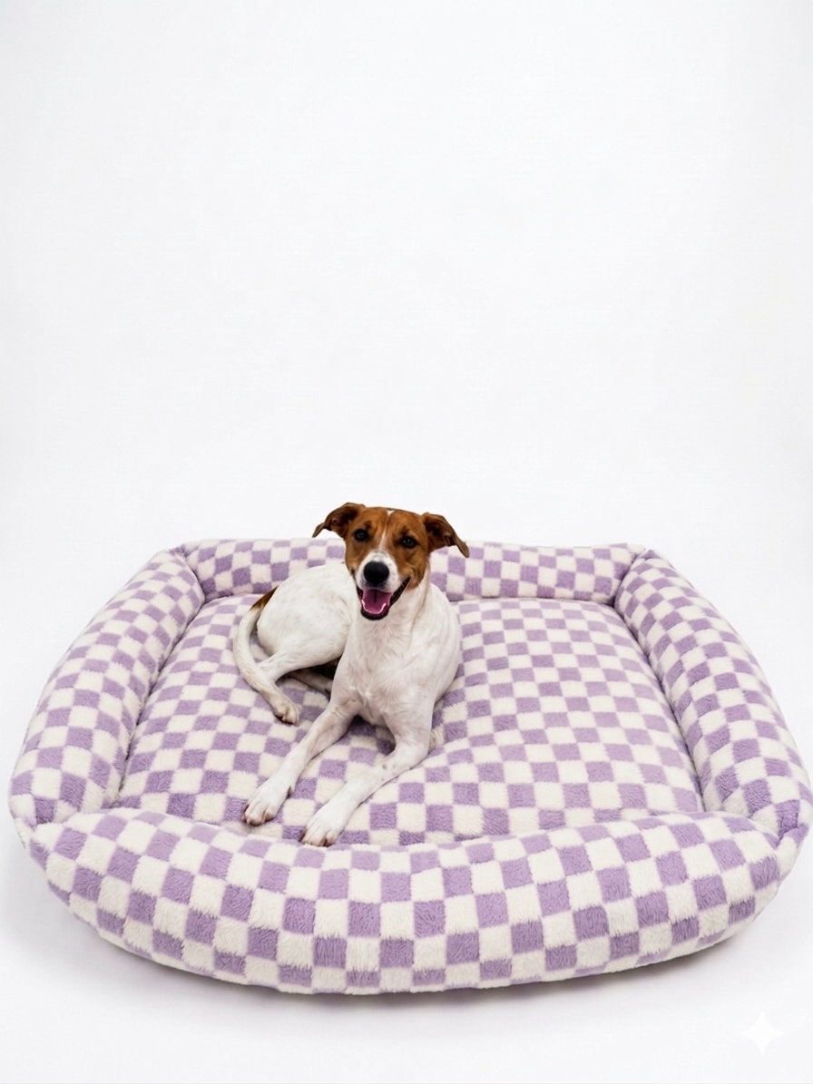 Cama Antiestrés para Perros Talla L – Russel® Plush Suave y Acolchada